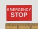 Hobart Emergency Stop Label for GSE Models 120DZ20, 140CU20, 180CU20 & More