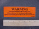 Aircraft Parking Brake Placard for Aviation Ground Support Equipment