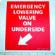 Emergency Boom Lowering Placard for Aviation Ground Support Equipment