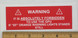 Warning Sticker for Aviation Ground Support Equipment