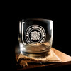 Wholesale engraved 10.5 oz. Classic Nordic Rocks Glass customized with Four Roses logo on a black background
