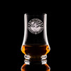 Wholesale engraved Kenzie Whisky Taster Glass customized with St Petersburg logo on a black background
