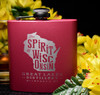 Wholesale engraved 6 oz. Maroon Powder Coated Flask customized with Great Lake Distillery logo