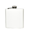 6 ounce white powder coated flask