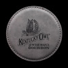 Wholesale engraved Gray Round Coaster customized with Kentucky Owl logo on a black background