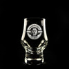 Wholesale engraved 3.5 oz. Urban Bar Perfect Dram customized with Prohibition Detroit logo on a black background