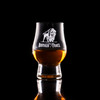 Wholesale engraved 3.5 oz. Urban Bar Perfect Dram customized with Buffalo Trace logo on a black background