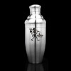 Wholesale engraved Premium Cocktail Shaker customized with Pine Bluff Distilling logo on a black background