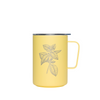 Wholesale engraved 16 oz. MiiR Camp Cup customized with Flower logo on a white background