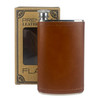 Wholesale 5oz Aged Cognac Field Flask with Box Engraved with your Logo