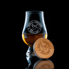 Wholesale engraved Glencairn Barrel Cap customized with Holy Ghost Distillery logo on a black background