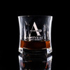 Wholesale engraved 10 oz. Le' Roxx Whiskey Glass with Adventure Spirits Distilling logo black background