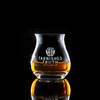 Wholesale engraved Glencairn Burns Dram customized with Tarnished Truth logo on a black background