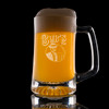 Wholesale engraved 14.5 oz. Craft Beer Mug customized with Bubs Pub logo on a black background