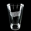 Wholesale engraved 16 oz. Classic Pint Glass customized with Distillery Products logo on a black background