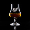 Wholesale engraved 6.5 oz. Stolzle Nosing Glass customized with Argonaut logo on a black background