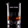 Wholesale engraved Noble Mixing Glass customized with Nikka Whisky logo on a black background