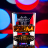 Wholesale engraved 10 oz. Venus Rocks Glass customized with Angels Envy logo on a bokeh background