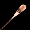 Wholesale engraved Copper Bar Spoon customized with Whiskey Thief Distilling logo on a black background