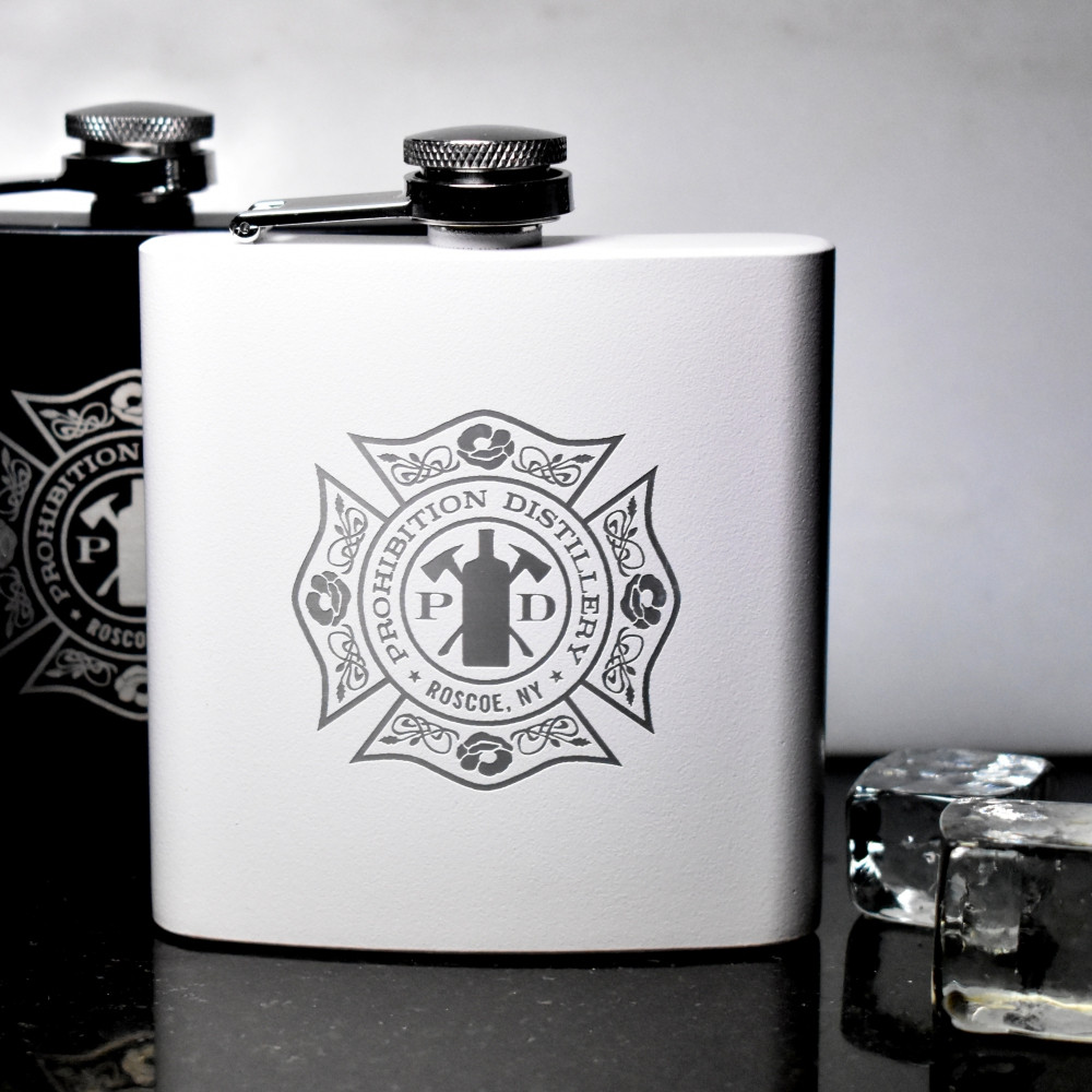 6 oz. Snow White Flask | Custom HD Laser Engraved Powder-Coated Flask