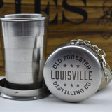 Wholesale engraved 2 oz. Collapsible Pocket Shot customized with Old Foresters logo