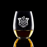 Wholesale engraved 9 oz. Cask Tumbler customized with EJ Gallo logo on a black background