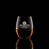 Wholesale engraved 5.5 oz. Barrel Sipper customized with Nashville Barrel logo on a black background