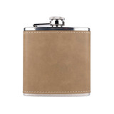 Wholesale 6 oz. Tan Ultrahyde Flask engraved with your logo