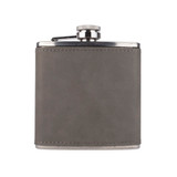 Wholesale 6 oz. Gray Ultrahyde Flask engraved with your logo