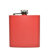 Wholesale 6 oz. Ablaze Red Powder Coated Flask engraved with your logo