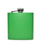 Wholesale 6 oz. Jungle Green Powder Coated Flask engraved with your logo