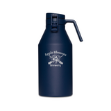 Wholesale engraved 64 oz.  MiiR Growler customized with Apple Blossom Brewery logo on a white background