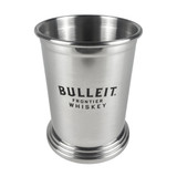 Wholesale engraved Copper Mint Julep Cup customized with Bulleit Frontier Whiskey logo  on a white background