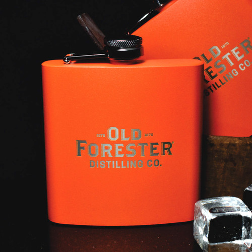 6 oz. Orange Tangerine Flask Engraved with Old Forester Logo