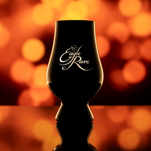 Blind tasting Glencairn Black customized with Eagle Rare Whiskey engraved logo