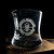 Wholesale engraved 8.5 oz. Samba Bourbon Glass customized with Terramar Brewstillery logo on a black background