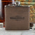 Wholesale engraved 6 oz. Rum Dark Brown Ultrahyde Flask customized with Woodinville Distillery logo
