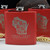 Wholesale engraved 6 oz. Ablaze Red Powder Coated Flask customized with Great Lake Distillery logo