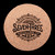 Wholesale engraved Cork Round Coaster customized with Seven Three Distilling logo on  a black background