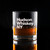Wholesale engraved 8.25 oz. BootLegger Bourbon Glass customized with Hudson Whiskey logo on black background