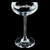 Wholesale engraved 7.75 oz. Stolzle Coupe Glass customized with Hilton Heads logo on a black background