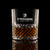 Wholesale engraved 11.5 oz. Carats Rocks Glass customized with St Petersburg Distillery logo on a black background