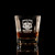 Wholesale engraved 10.5 oz Bardic Old Fashioned Rocks Glass customized with Boogie Barn Bourbon logo on a black background