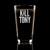Wholesale engraved 16 oz. Classic Pint Glass customized with Kill Tony logo on a black background