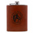 Wholesale engraved 8 oz. Aged Cognac Leather Flask customized with Stable Reserve logo on a white background