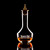 Wholesale engraved 3 oz. Gold Bitters Bottle customized with Devils Due Distilling logo on a black background