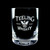Wholesale engraved 14.25 oz. Stolzle New York Rocks Glass customized with Teeling Whiskey logo on a black background