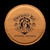 Wholesale engraved Golden Wheat Round Coaster customized with Chuckanut Bay Distillery logo on a black background