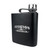 Wholesale engraved 6 oz. The Wingman Flask Black customized with Aviation Gin logo on a white background