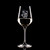 Wholesale engraved 12.75 oz. Revolution Wine Glass customized with PJ Flower logo on a black background